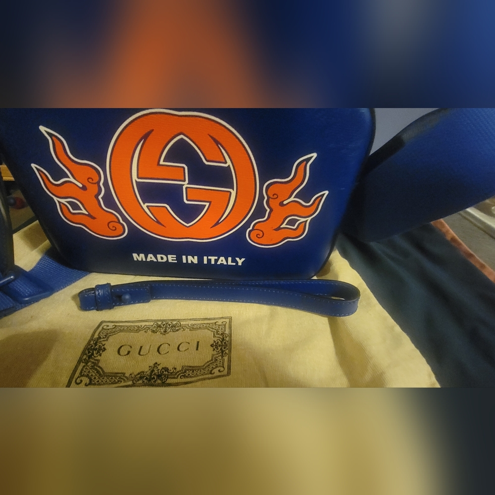 Men's Gucci Blue and Orange Men's Bag - Picture 4 of 16
